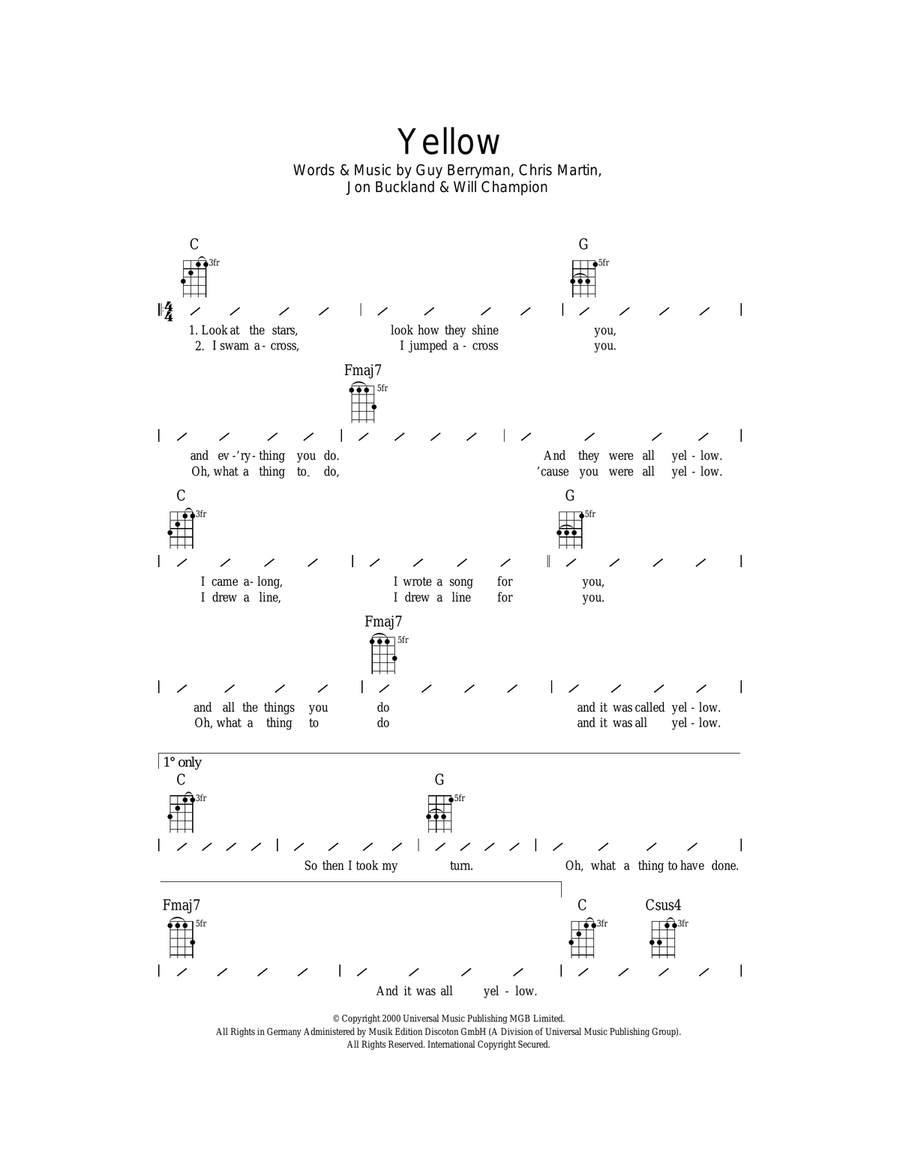 Yellow Ukulele scores gallery preview page 1