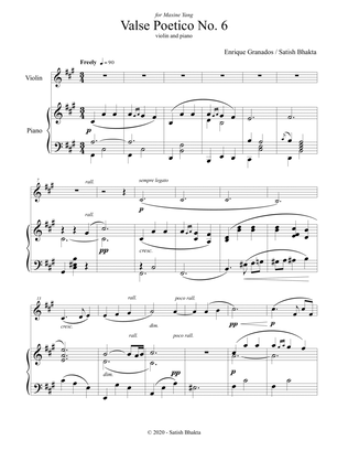 Valse Poetico No. 6 for Violin and Piano