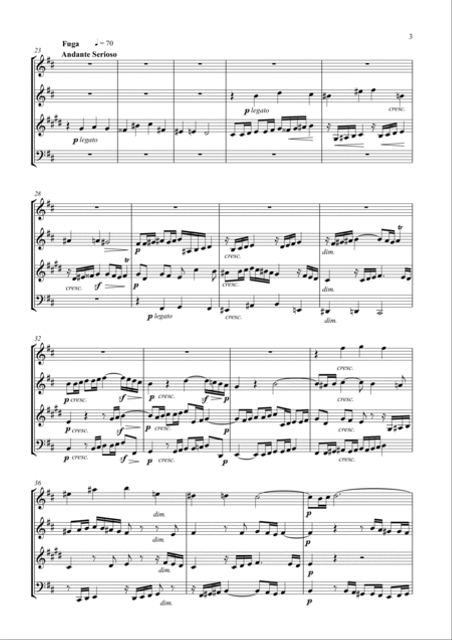 Bach Prelude and Fugue No. 12 arr. Woodwind Quartet Woodwind Quartet scores gallery preview page 3