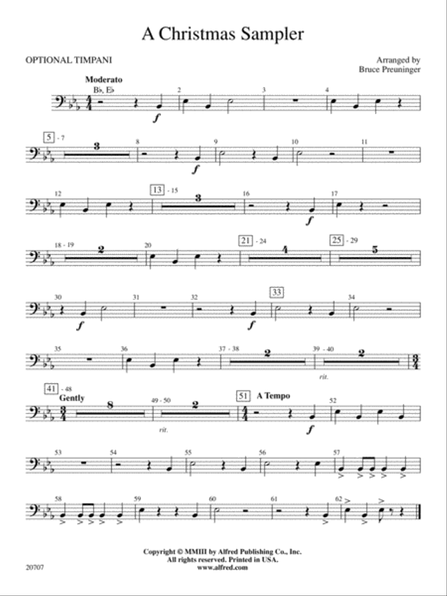 A Christmas Sampler: Timpani Concert Band scores gallery preview page 1