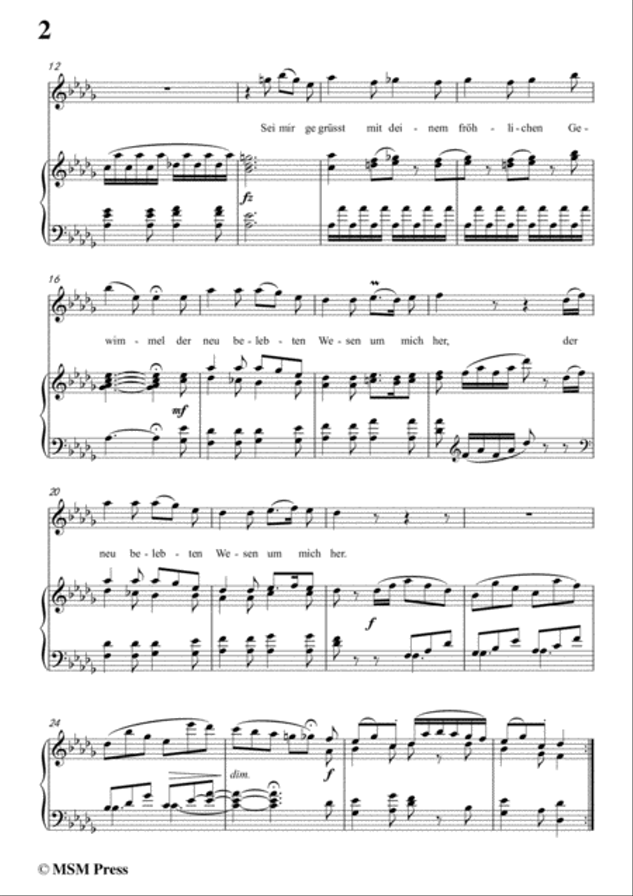 Schubert-Mein Gruss an den Mai,in D flat Major,for Voice&Piano Voice scores gallery preview page 4