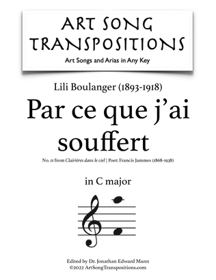 BOULANGER: Par ce que j’ai souffert (transposed to C major)