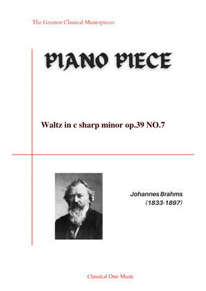 Book cover for Brahms - Waltz in c sharp minor op.39 NO.7