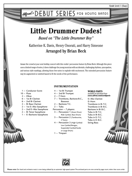 Little Drummer Dudes!: Score