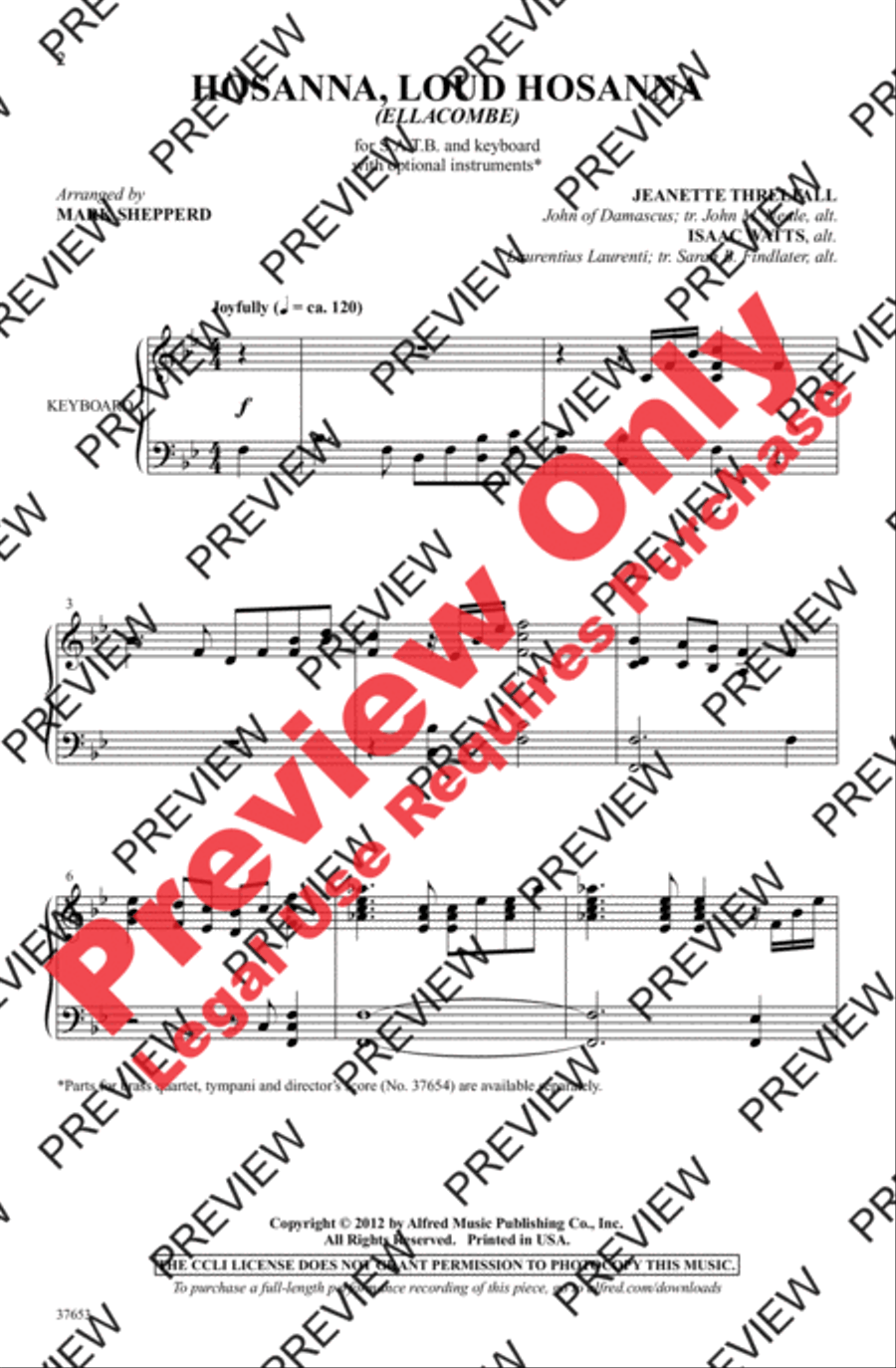 Hosanna, Loud Hosanna Hosanna, Loud Hosanna 4-Part scores gallery preview page 2