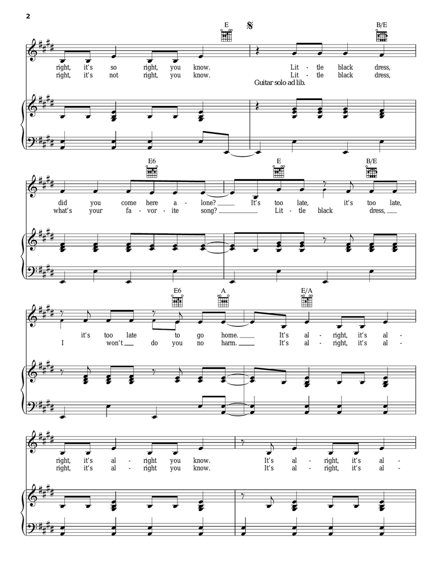 Little Black Dress Little Black Dress Acoustic Guitar scores gallery preview page 2