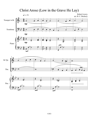 Christ Arose (Low in the Grave He Lay) for trumpet and trombone duet with optional piano