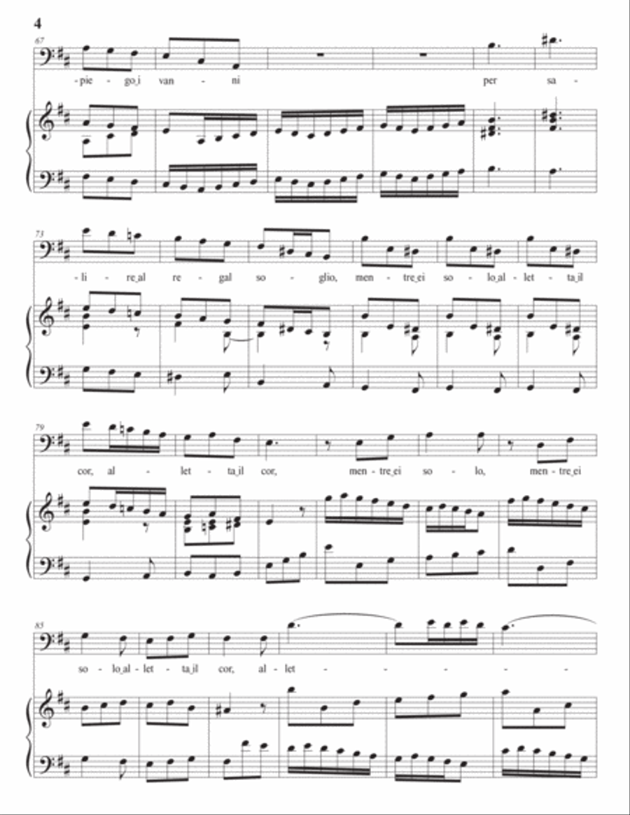 HANDEL: Di Cupido impiego i vanni (transposed to B minor) Voice scores gallery preview page 5