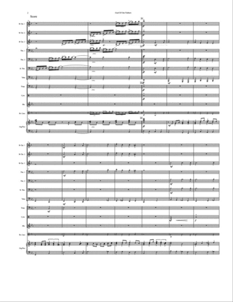 God of Our Fathers Large Ensemble scores gallery preview page 4