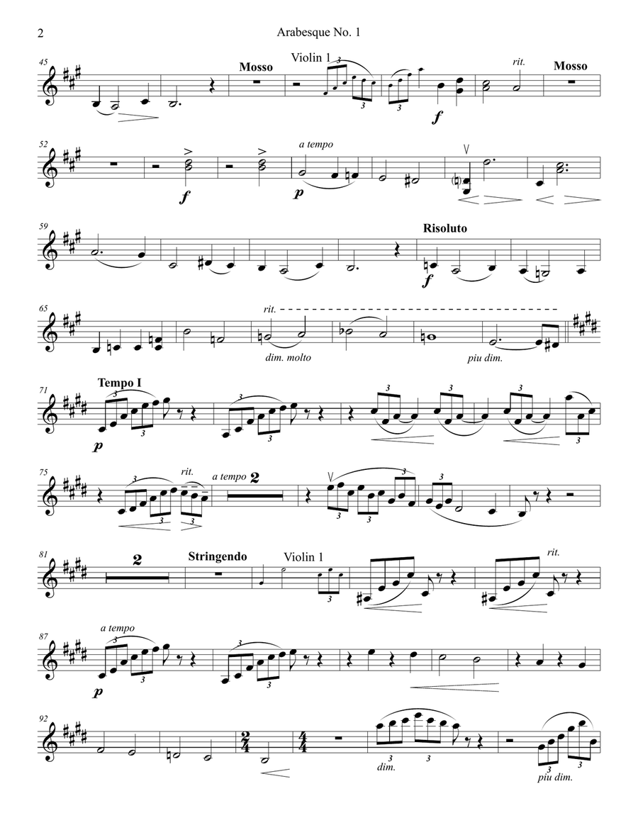 Arabesque No. 1 String Quartet scores gallery preview page 5