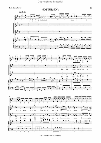 6 Duetti Notturni for 2 Sopranos and Harp (Harpsichord, Guitar)
