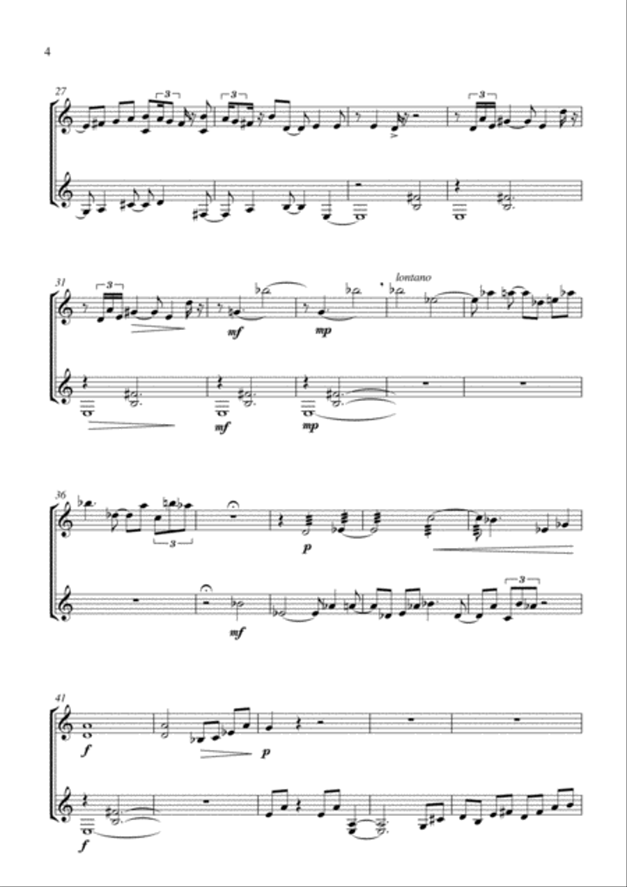 Carson Cooman: Dionis Dreaming (2002) for mandolin and guitar Guitar Solo scores gallery preview page 4
