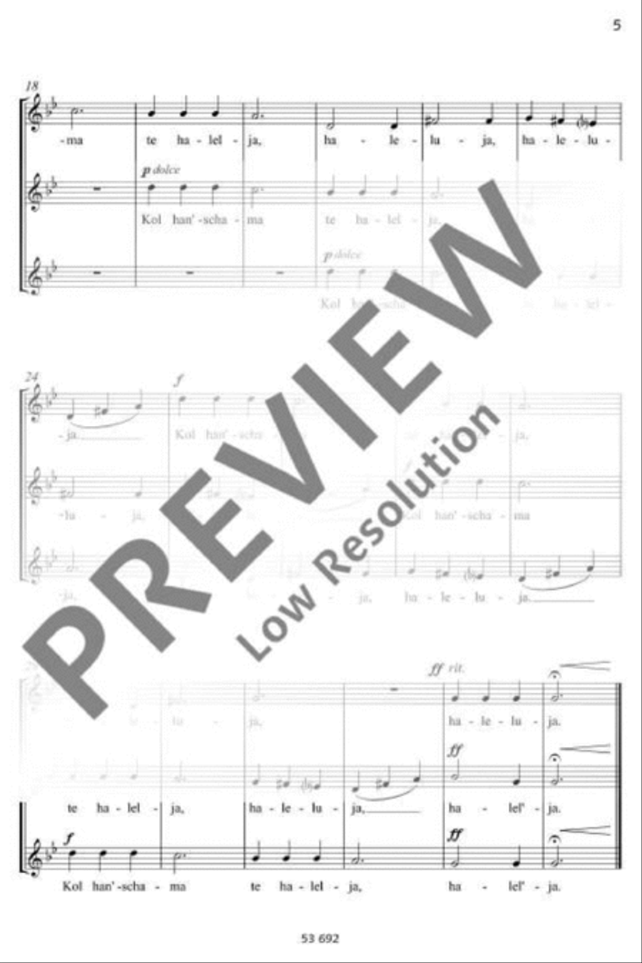 Three Hebrew pieces for boys' choir SSA scores gallery preview page 6