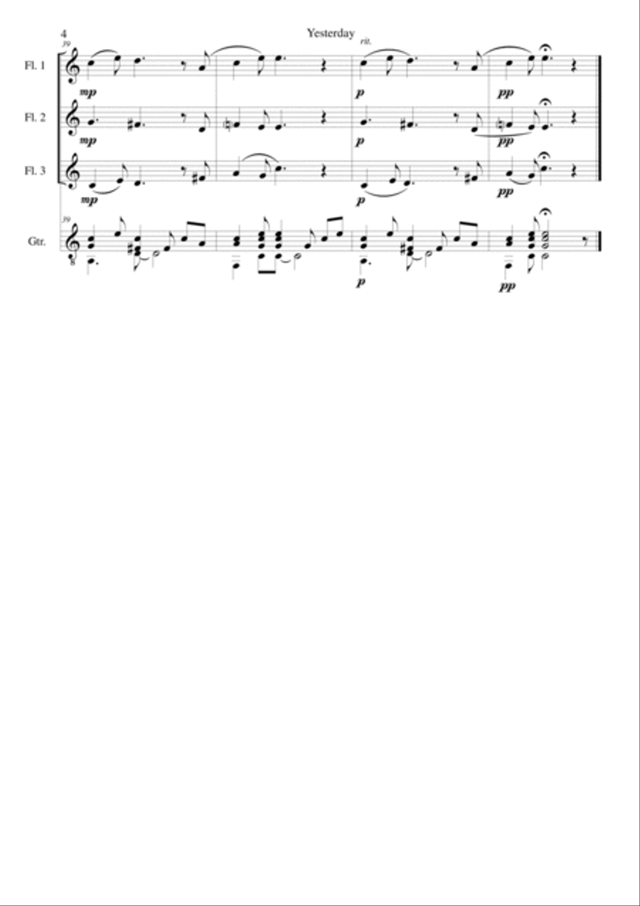 Yesterday Flute scores gallery preview page 4
