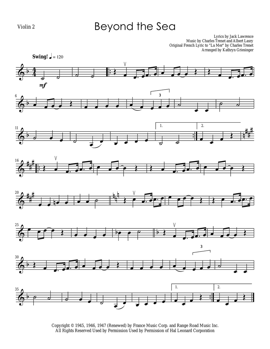 Beyond The Sea String Quartet scores gallery preview page 2