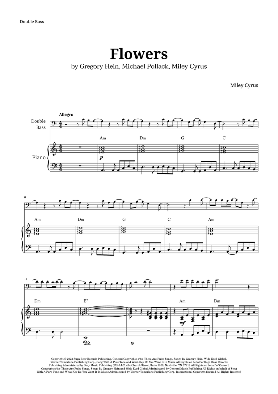 Flowers Double Bass scores gallery preview page 1