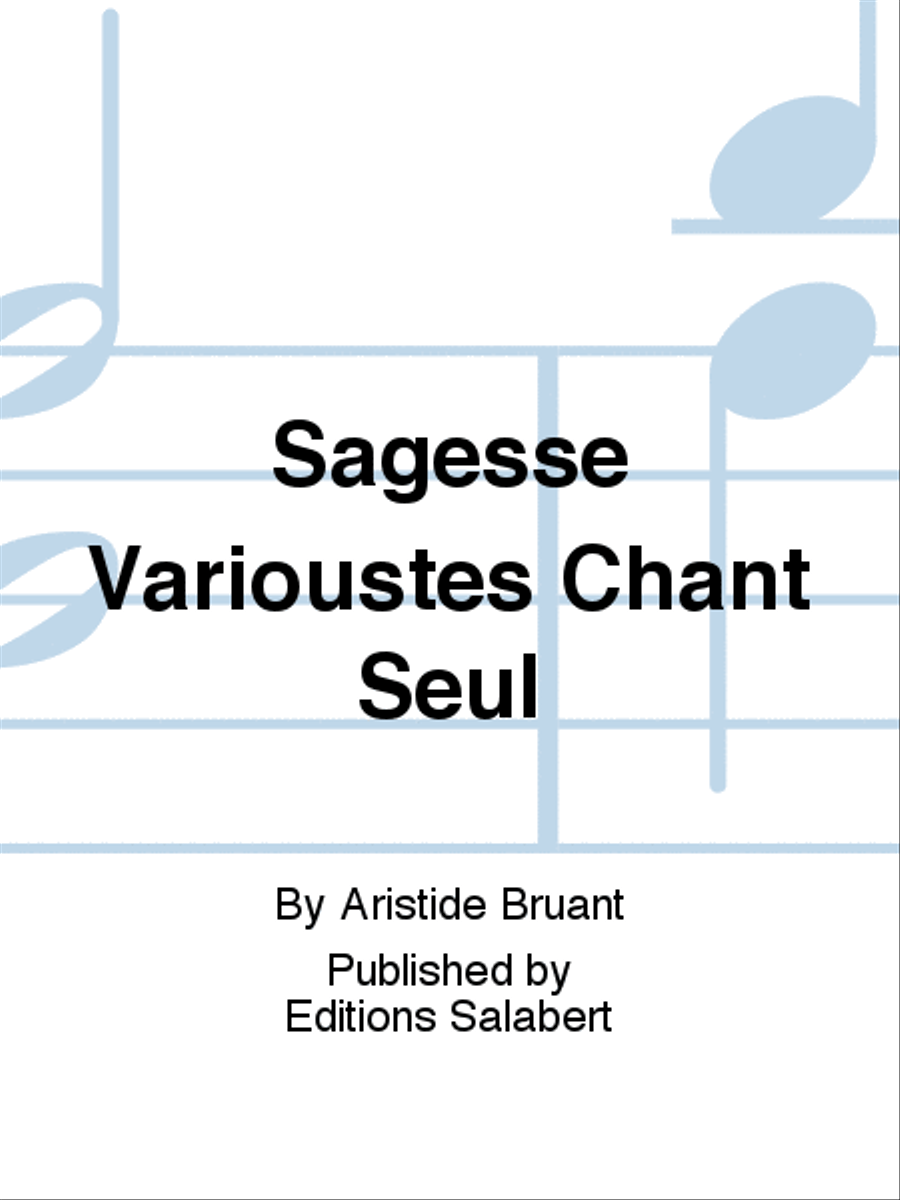 Sagesse Varioustes Chant Seul Voice Solo scores gallery preview page 1