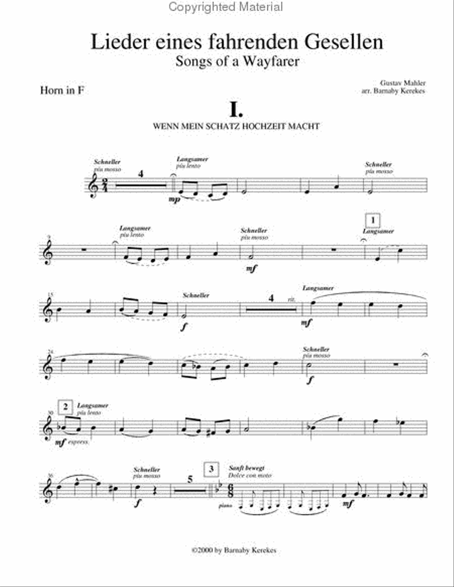 Songs of a Wayfarer for Horn in F and Piano Piano Accompaniment scores gallery preview page 3