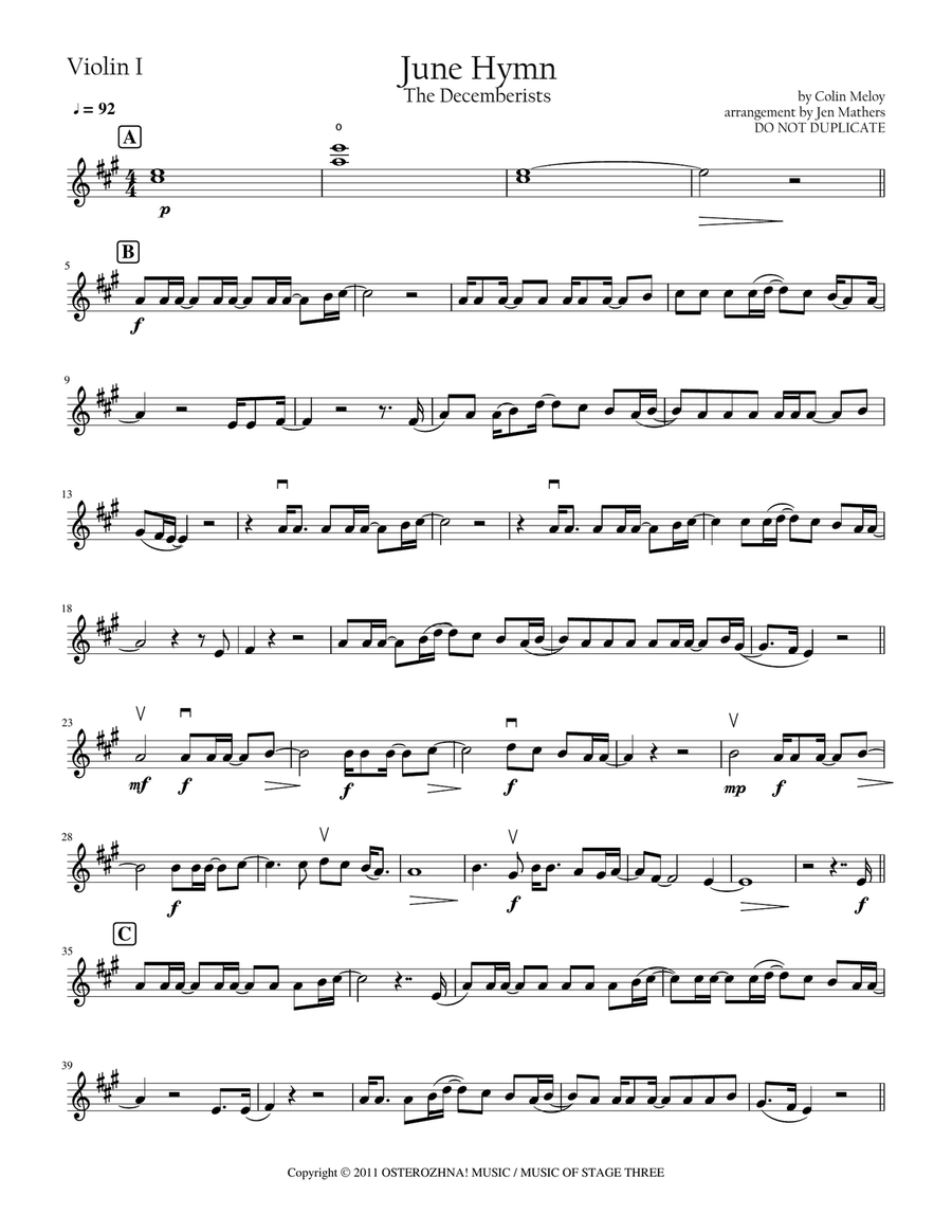 June Hymn String Quartet scores gallery preview page 1