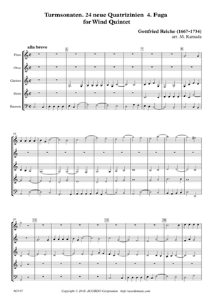 Turmsonaten. 24 neue Quatrizinien 4. Fuga for Wind Quintet