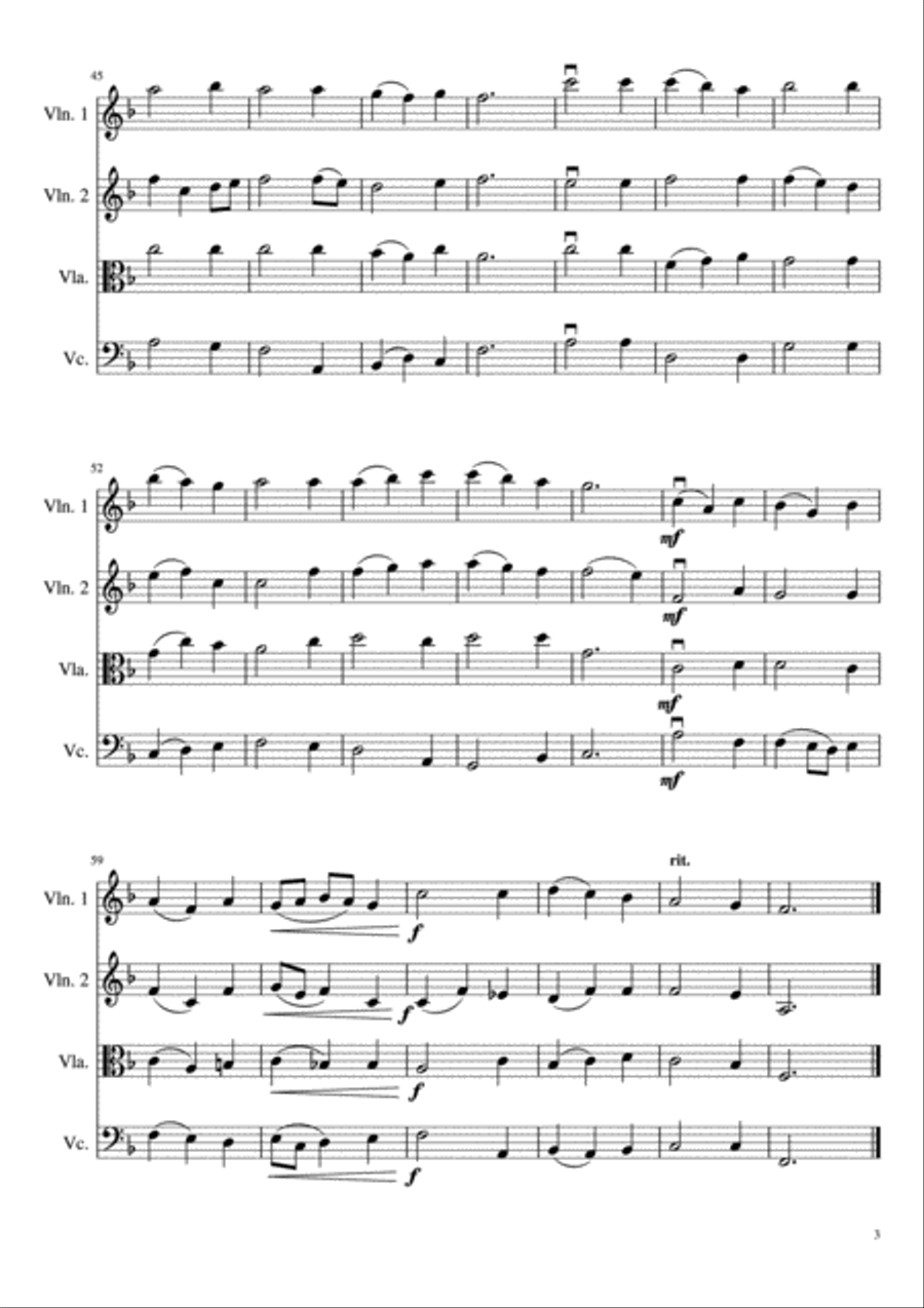 Come Thou Long Expected Jesus String Quartet scores gallery preview page 4