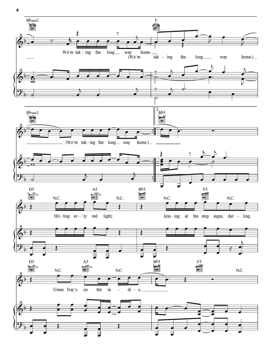 Long Way Home Piano, Vocal, Guitar scores gallery preview page 4