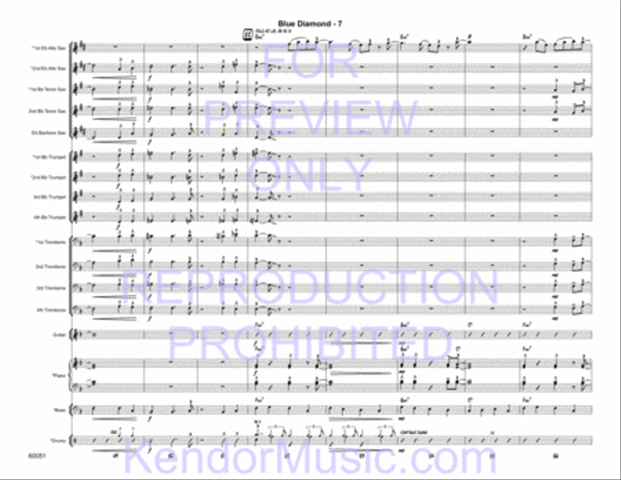 Blue Diamond (Full Score) Jazz Ensemble scores gallery preview page 9
