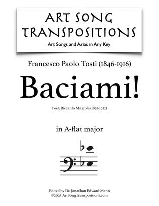 TOSTI: Baciami! (transposed to A-flat major, bass clef)