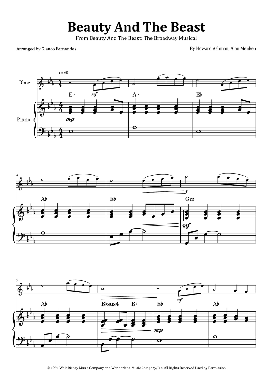 Beauty And The Beast Chamber Music scores gallery preview page 1