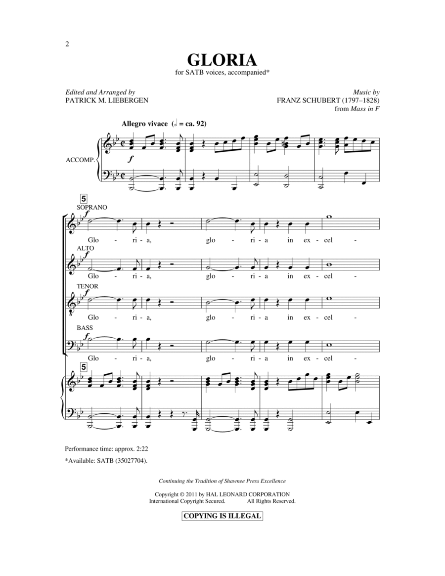 Gloria 4-Part scores gallery preview page 1