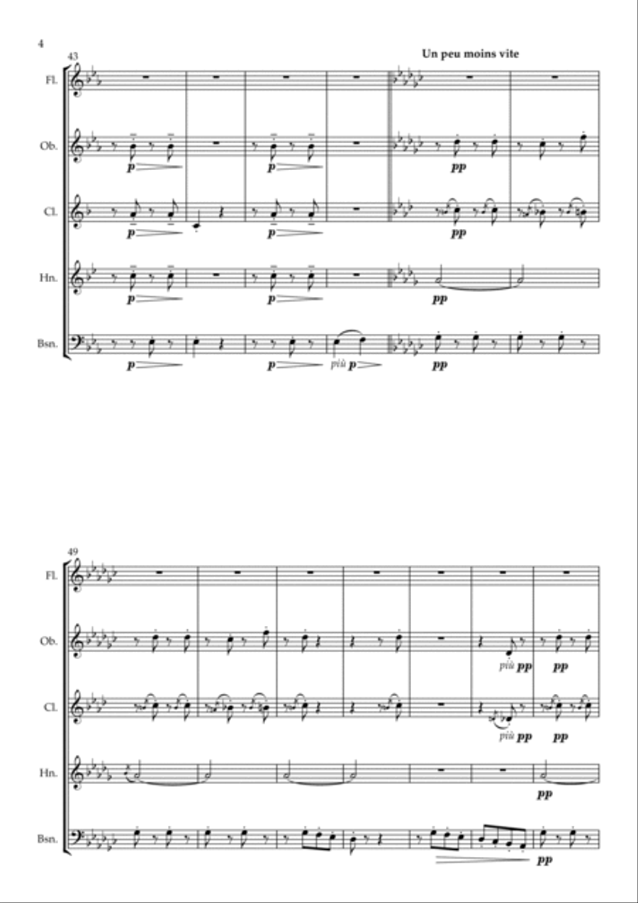Cakewalk arranged for Wind Quintet Woodwind Quintet scores gallery preview page 6