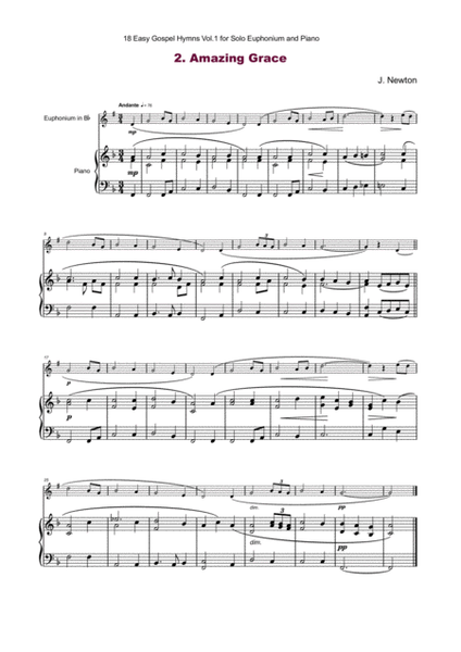 18 Gospel Hymns Vol.1 for Solo Euphonium and Piano