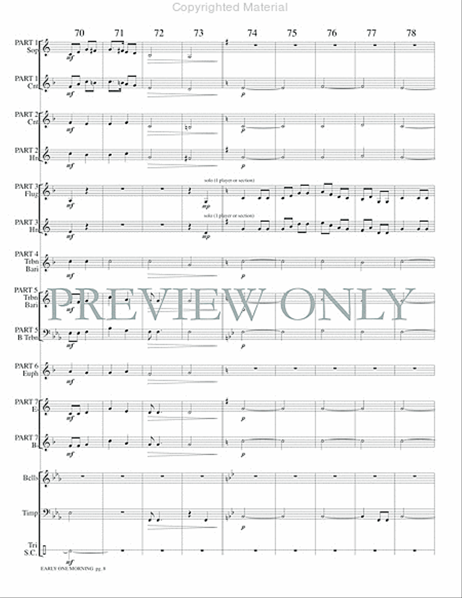 Early One Morning Concert Band scores gallery preview page 10