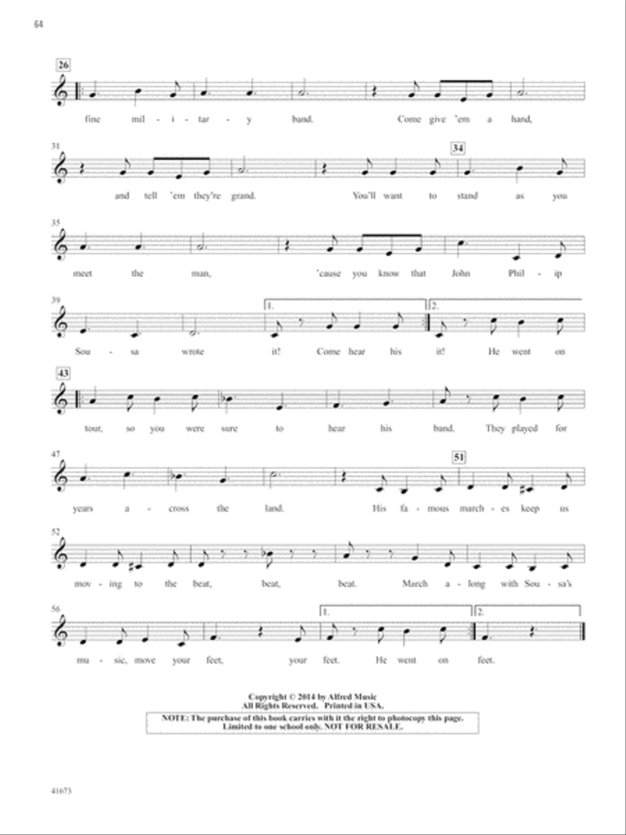 Composer Songs Unison Choir scores gallery preview page 7