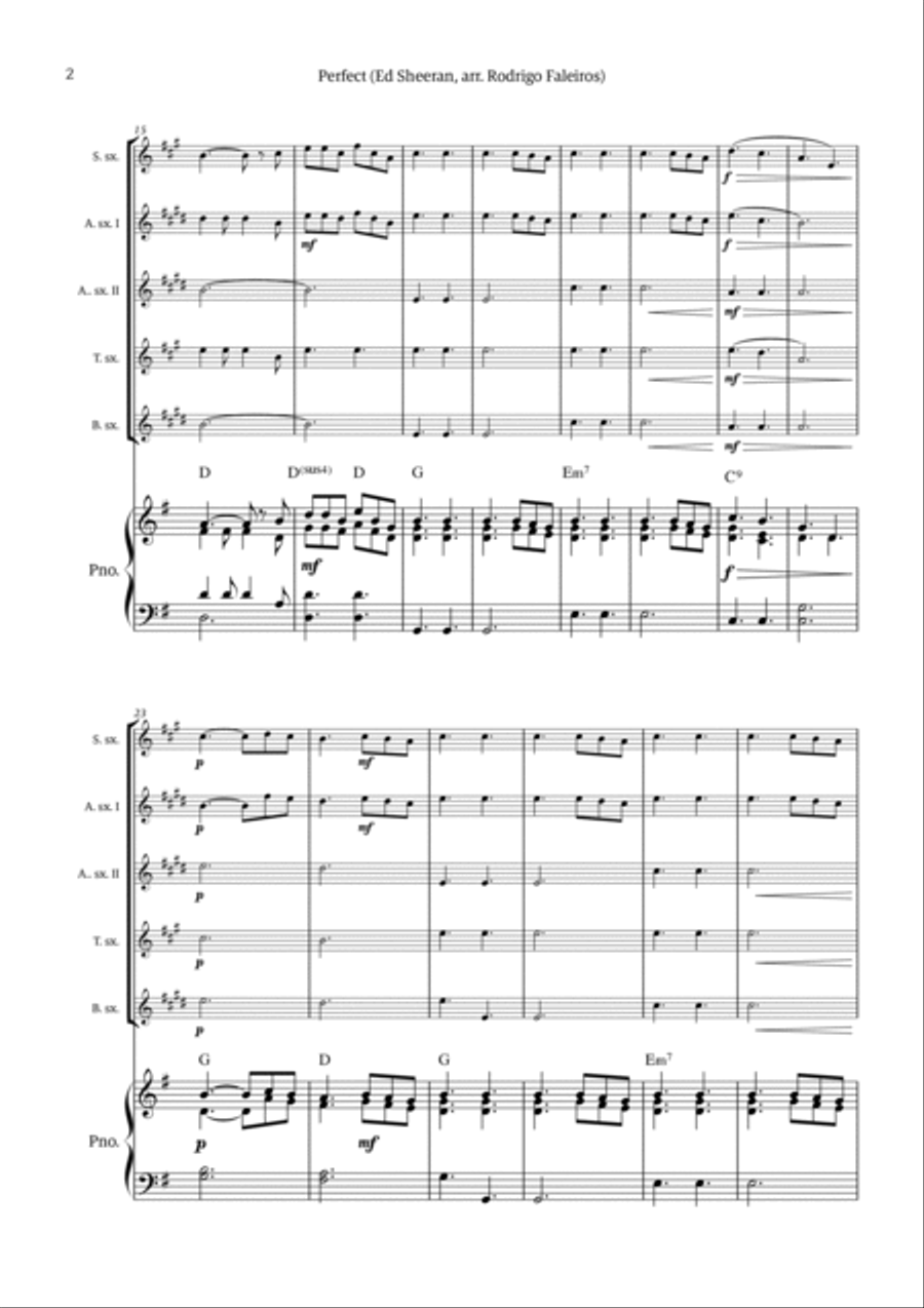Perfect Perfect Tenor Saxophone scores gallery preview page 2