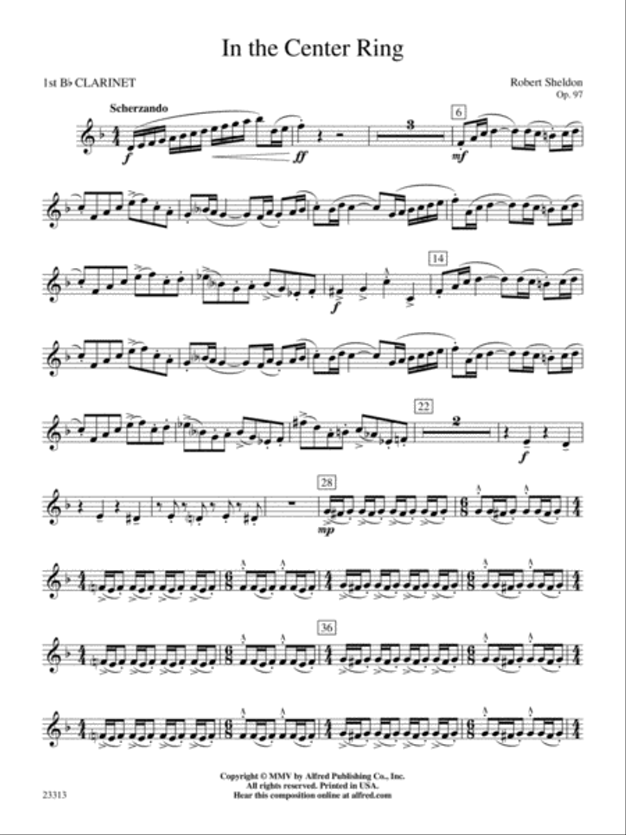 In the Center Ring: 1st B-flat Clarinet Concert Band scores gallery preview page 1