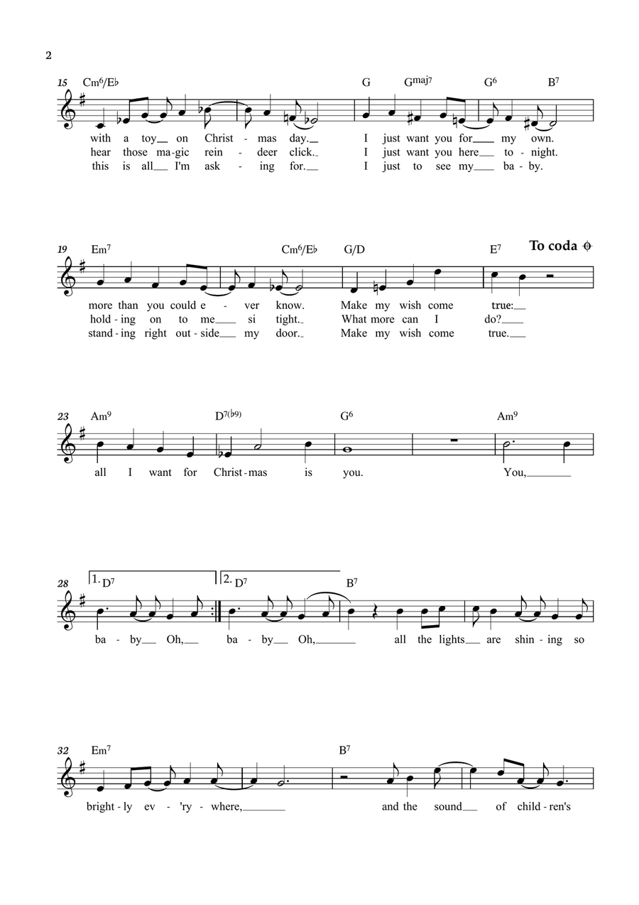 All I Want For Christmas Is You Piano scores gallery preview page 2