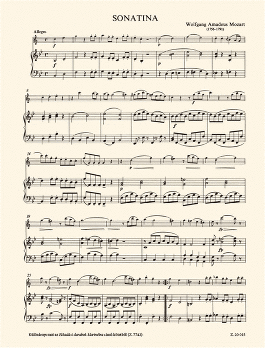 Sonatina for clarinet, with piano accompaniment