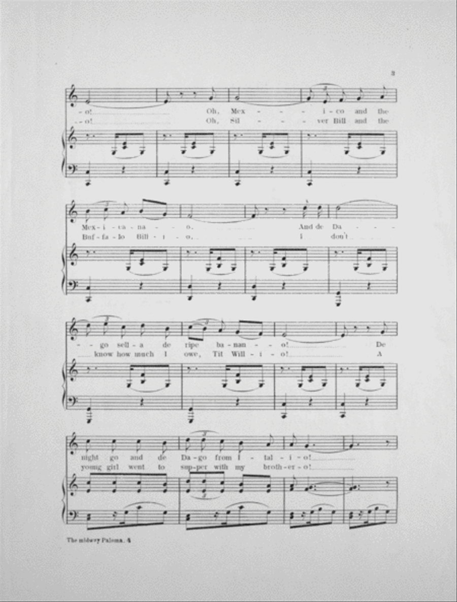 The Midway Paloma. A Comic Cantata Voice scores gallery preview page 3