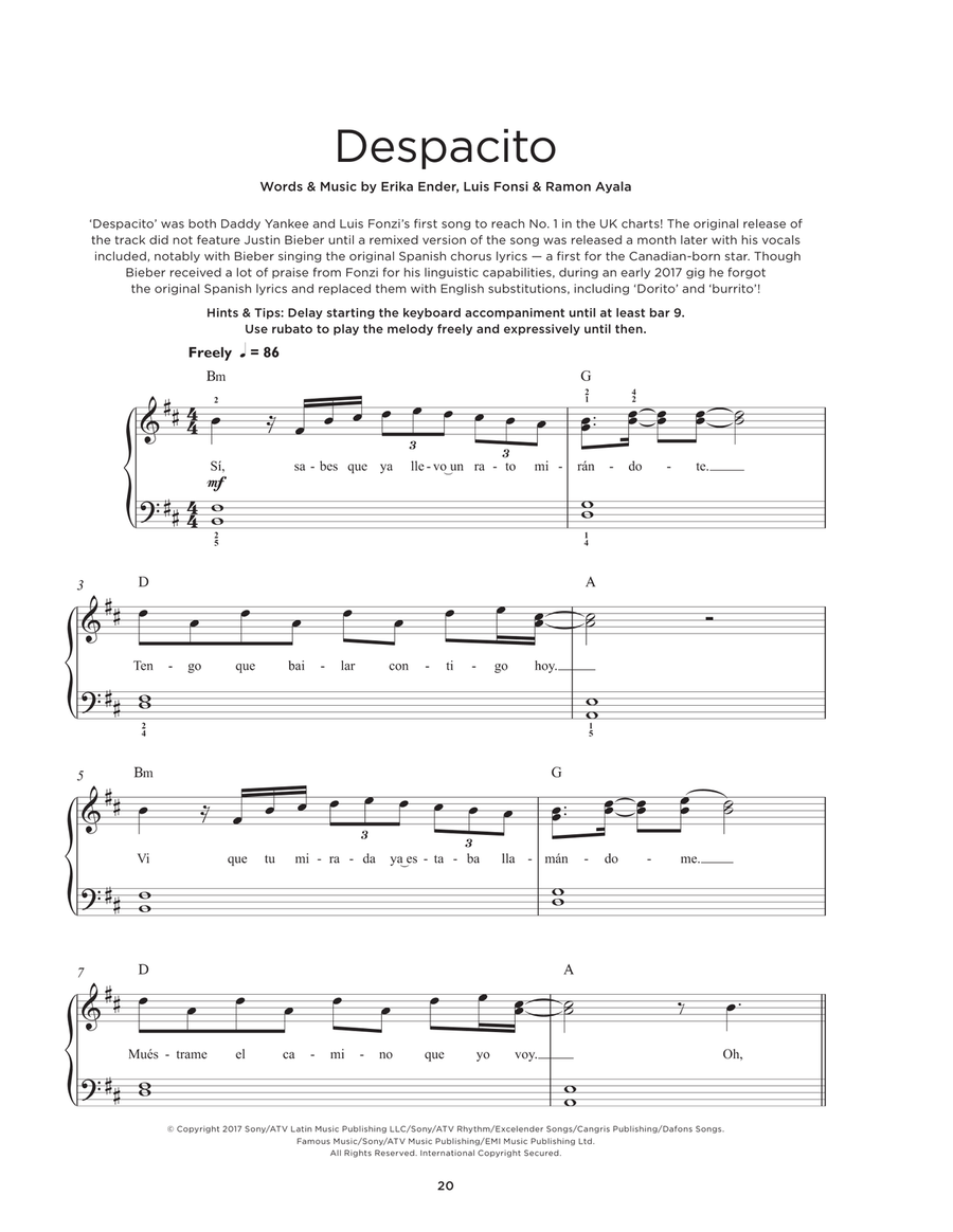 Despacito Despacito Easy Piano scores gallery preview page 1