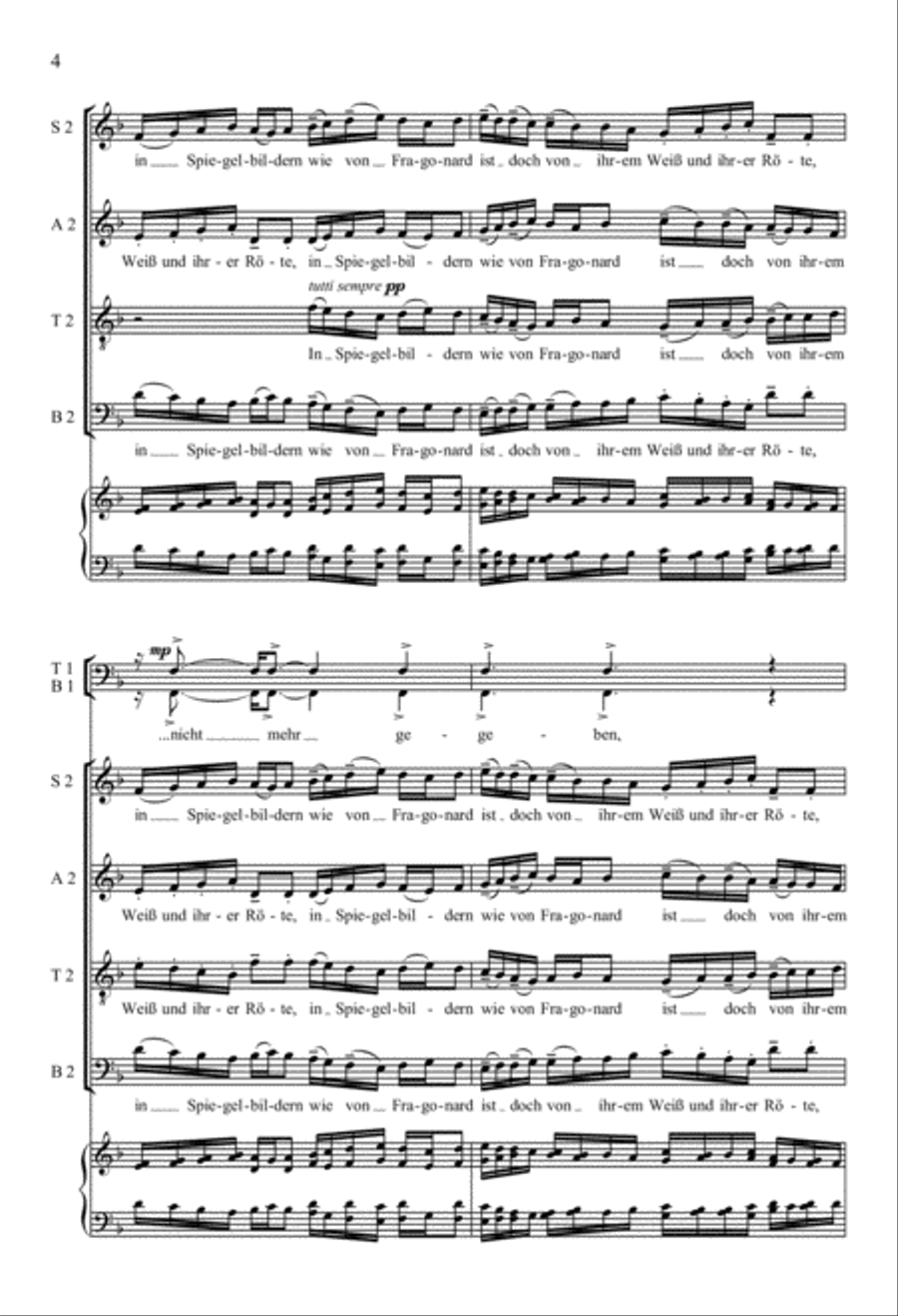 Rilke Songs: 3. Die Flamingos Divisi scores gallery preview page 4