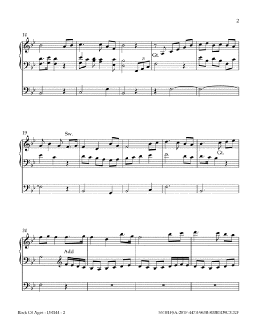 Rock Of Ages Rock Of Ages Organ Solo scores gallery preview page 3