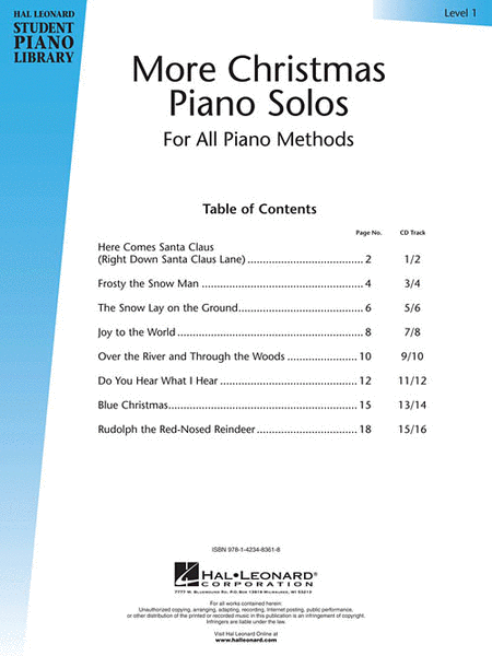 More Christmas Piano Solos - Level 1 image number null