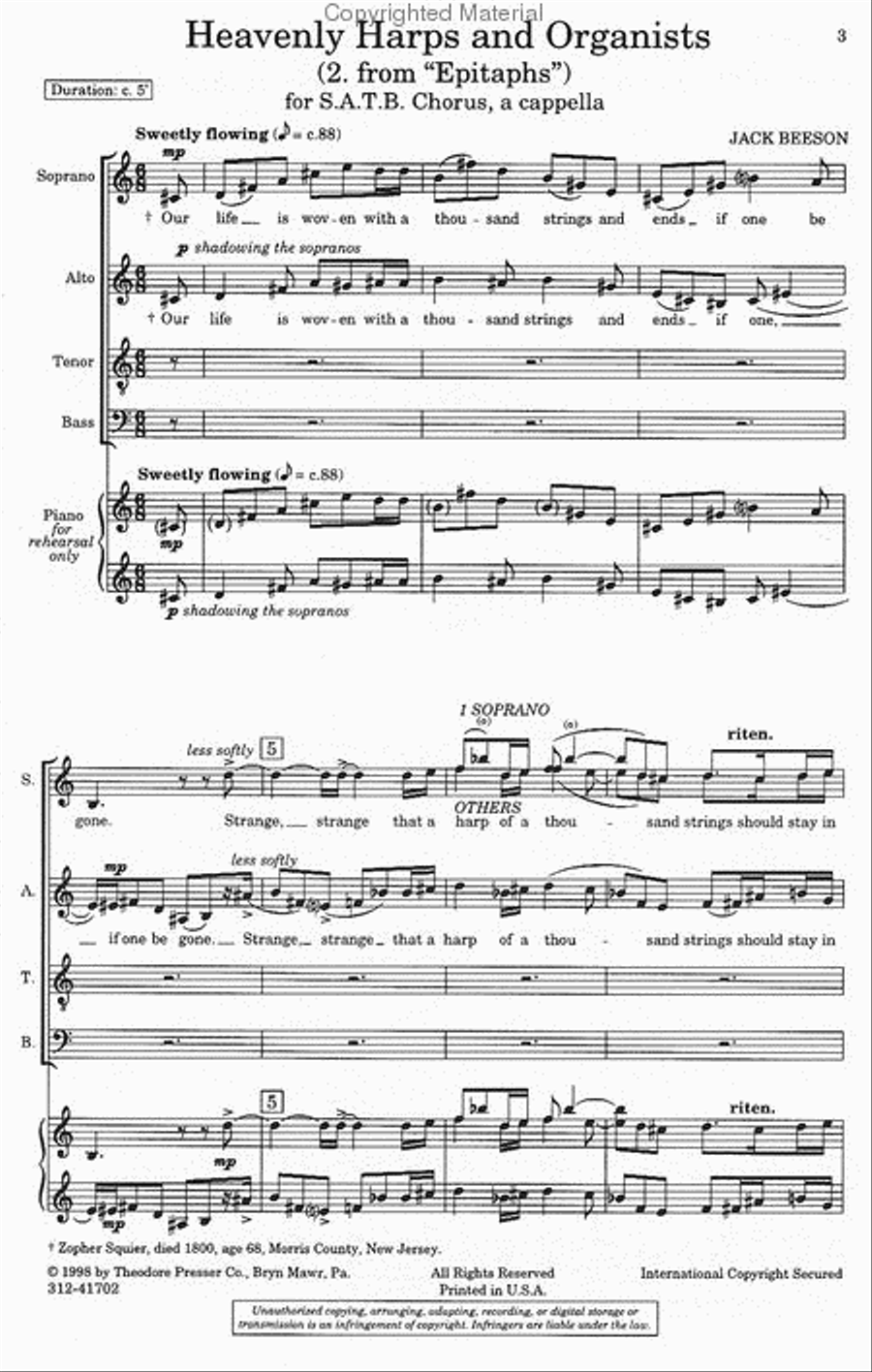 Epitaphs Epitaphs 4-Part scores gallery preview page 2
