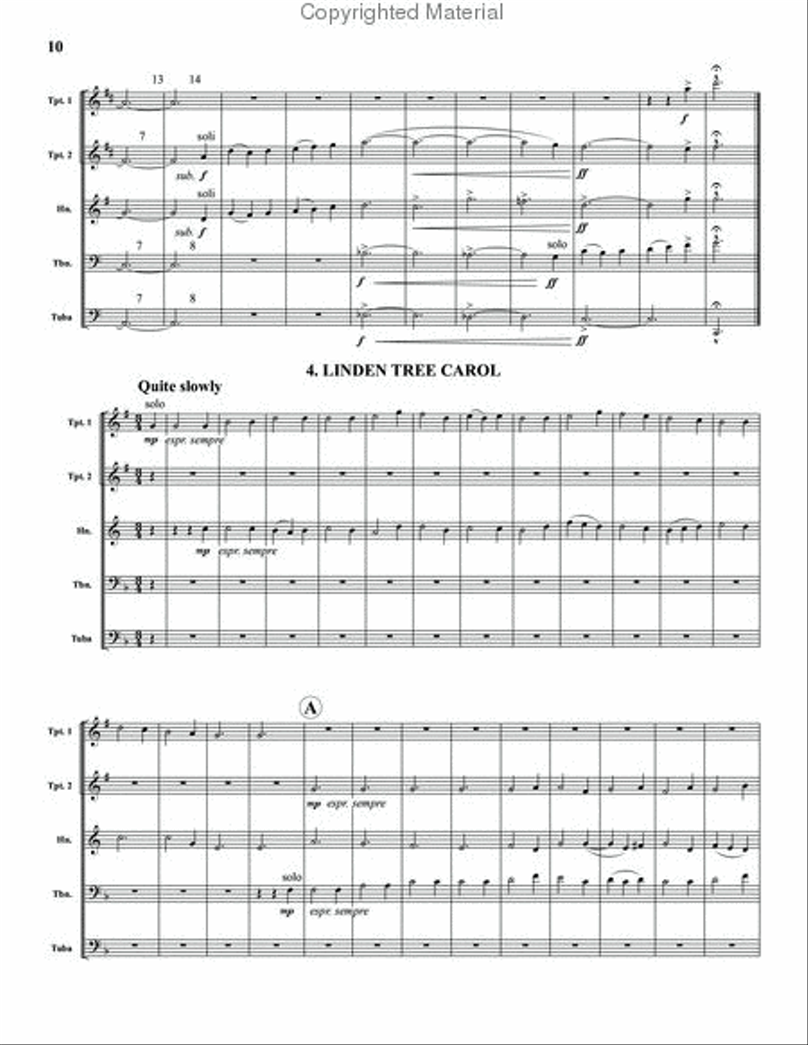 Carols for Brass, Set 1 Brass Quintet scores gallery preview page 5