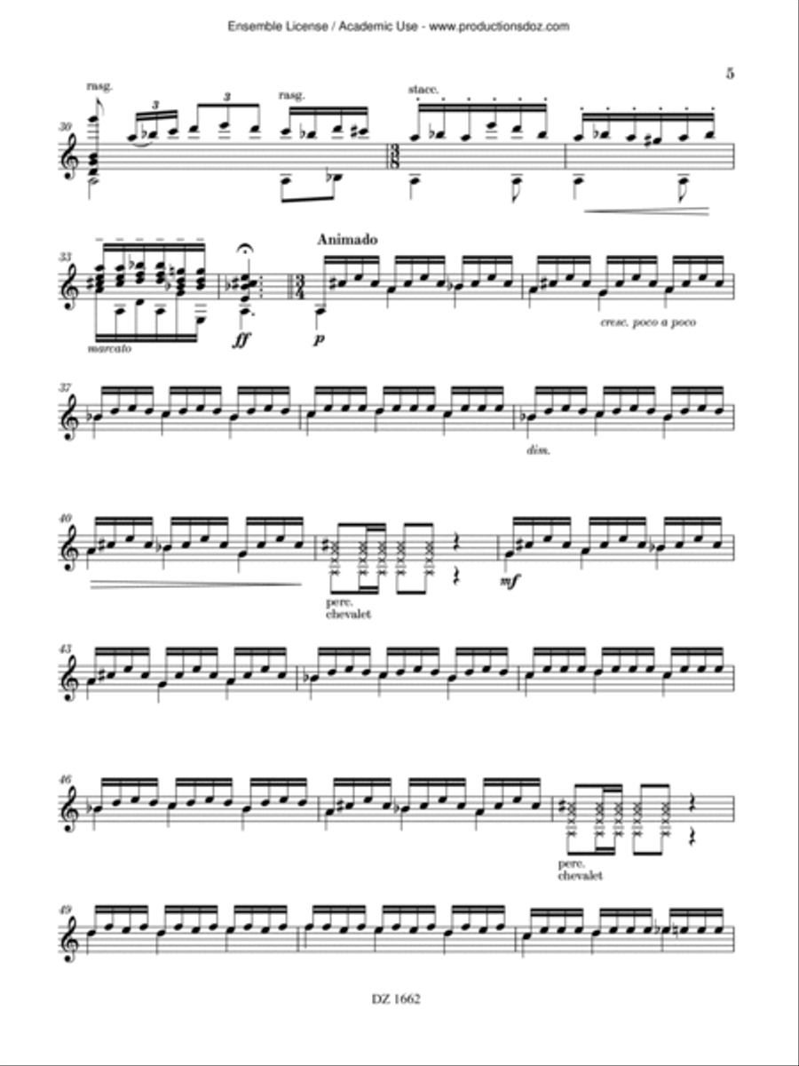 Concerto Andalusí Classical Guitar scores gallery preview page 5