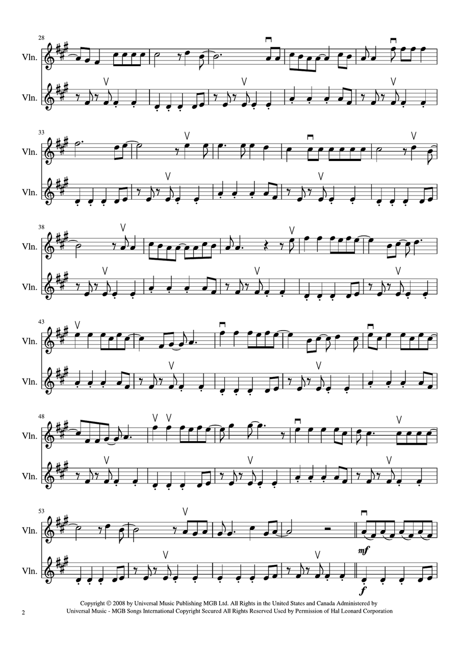 Viva La Vida String Duet scores gallery preview page 2