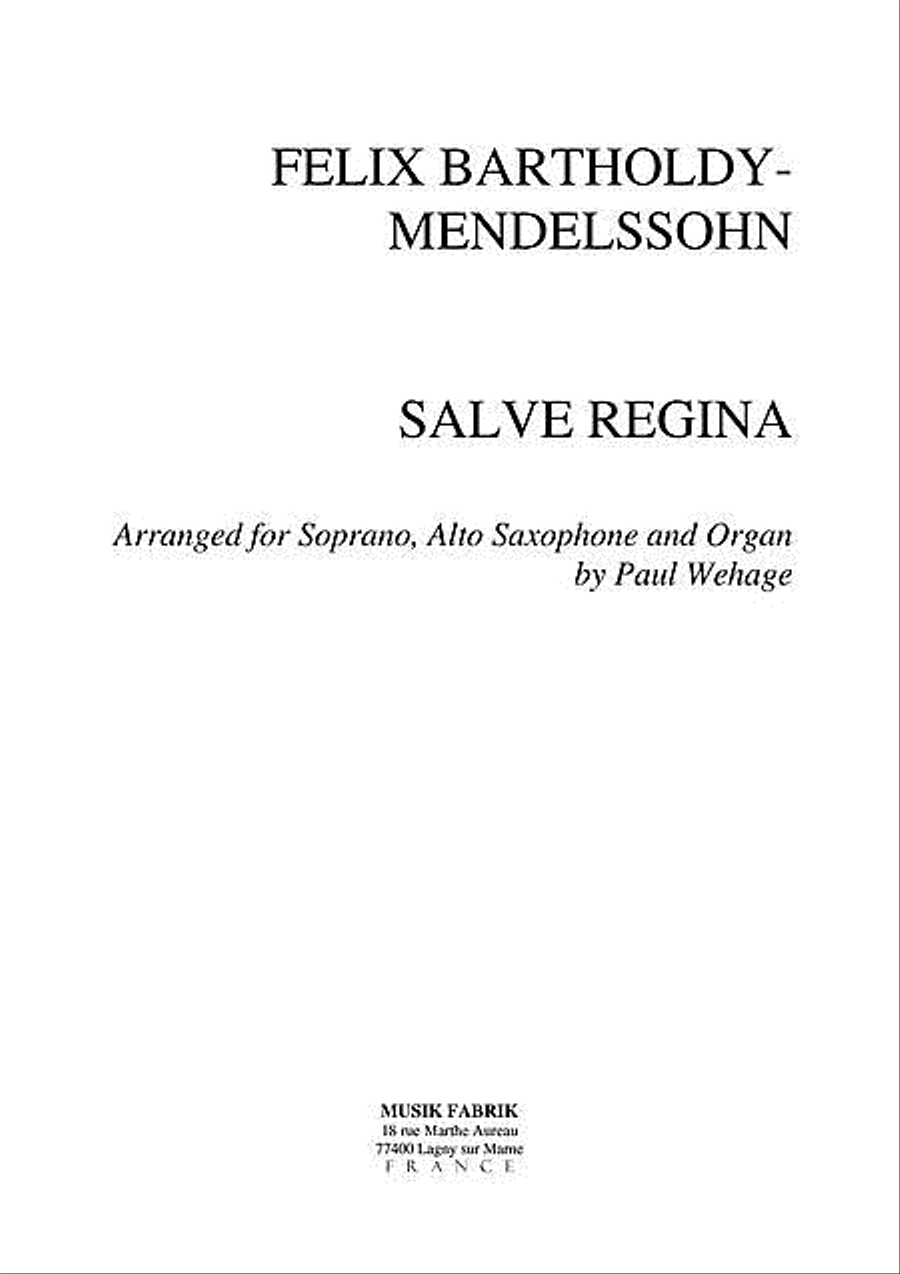 Salve Regina Salve Regina Alto Saxophone scores gallery preview page 1