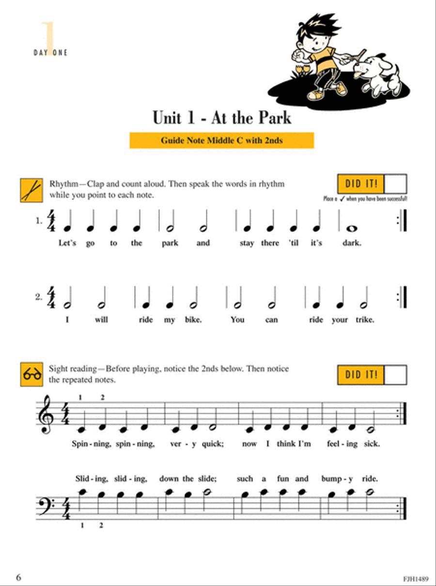 Sight Reading & Rhythm Every Day, Let's Get Started, Book A Piano Method scores gallery preview page 2