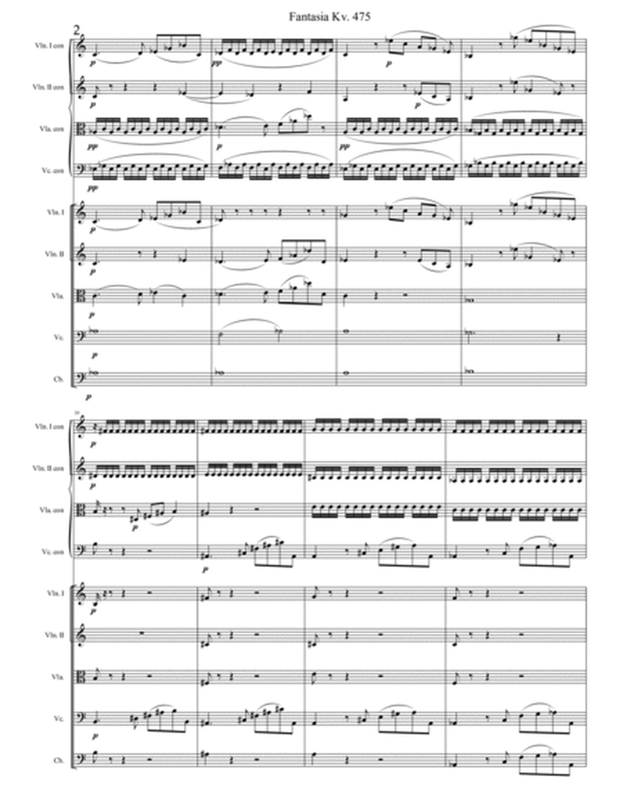 Mozart Fantasia kv. 475 for String orchestra image number null
